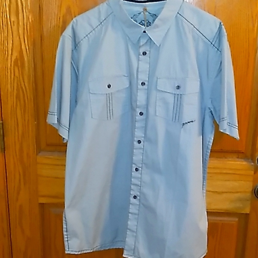 Prana light blue shirt